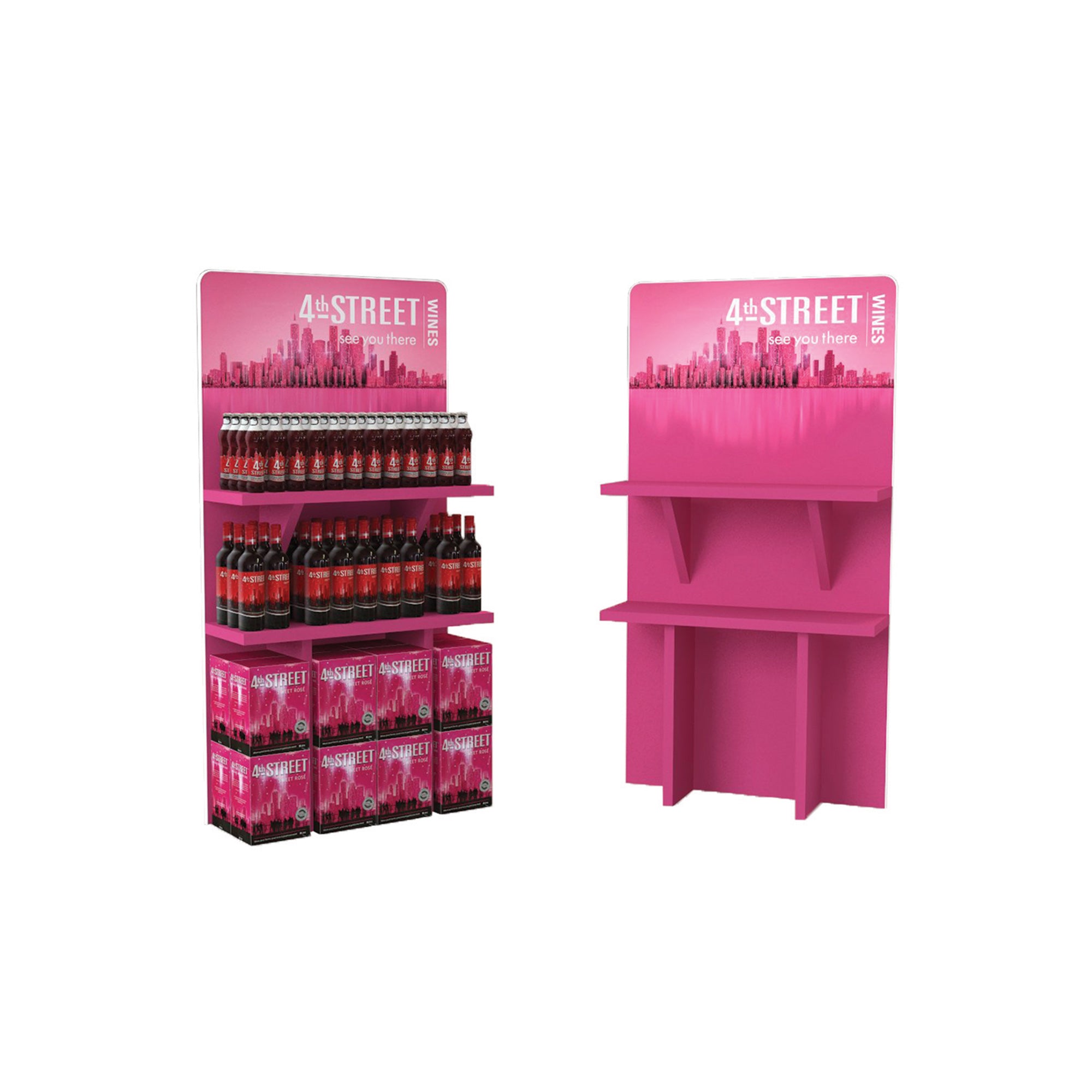 4th Street Case Stacker & Bottel Window Display