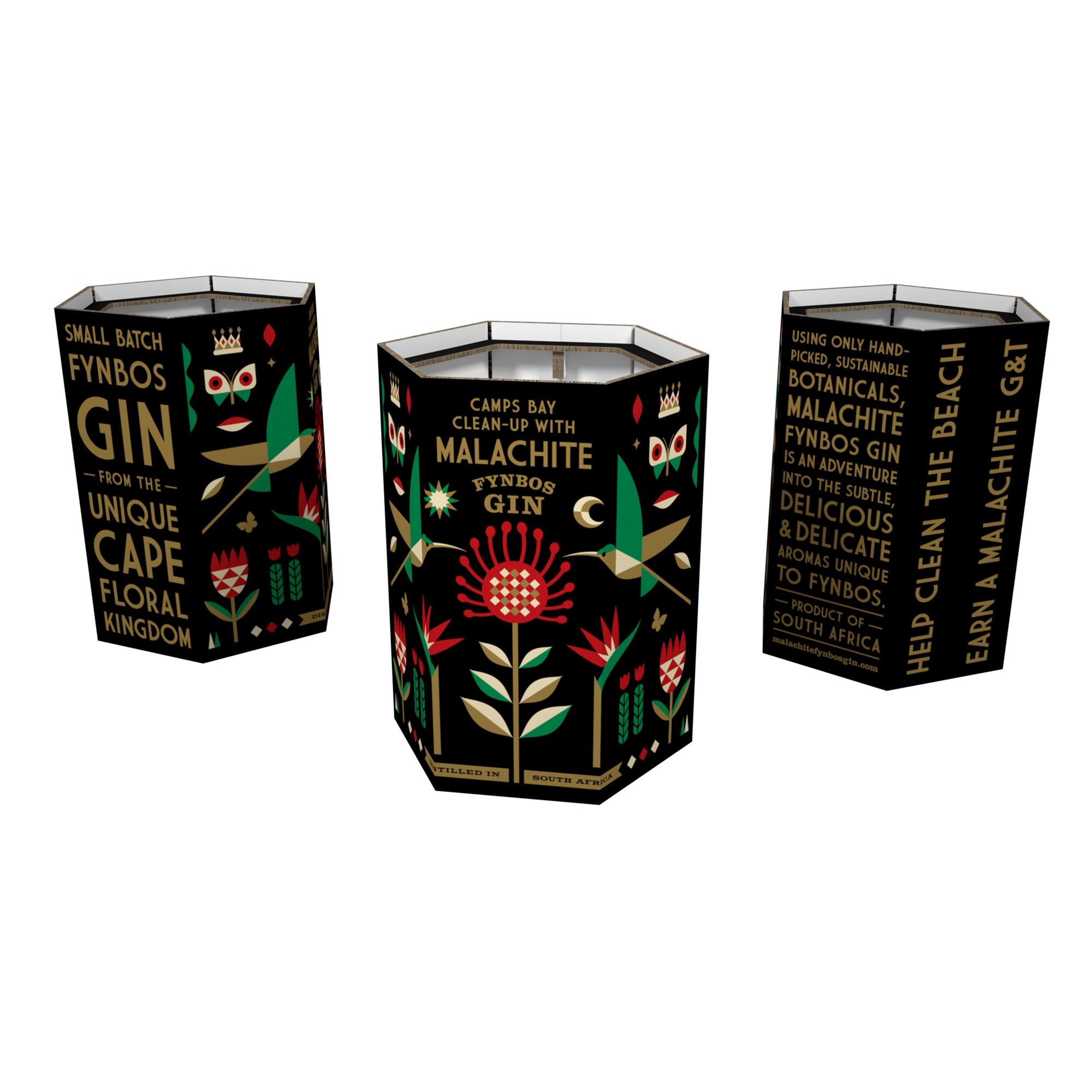Malachite Gin Hex Recycling Bin